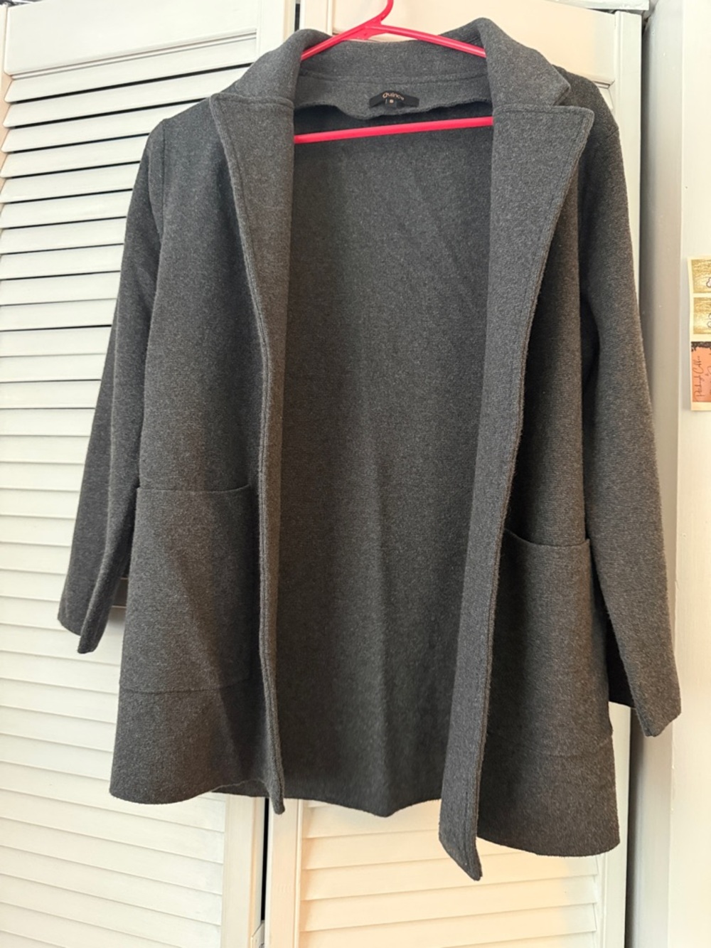 NWOT Quince Women's 100% Organic Cotton Knit Blazer Charcoal Gray S
